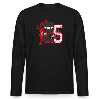 Ninja Fighter Birthday Boy 5 years old Ninjas - Men's Premium Organic Long Sleeve Shirt - black - Front - Nico (187cm)
