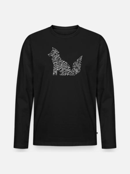 Polarfuchs Schneefuchs Eisfuchs Fuchs - Männer Premium Bio Langarmshirt - Schwarz