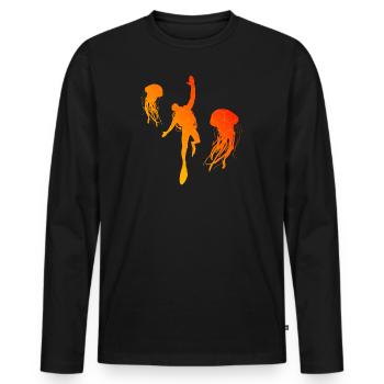 Plongeurs Plongée plongée Plongée plongée plongée libre - T-shirt manches longues Premium bio Homme - noir - Devant - Nico (187cm)