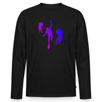 Scuba Divers Scuba Diving Ladies Scuba Diver - Men's Premium Organic Long Sleeve Shirt - black - Front - Nico (187cm)