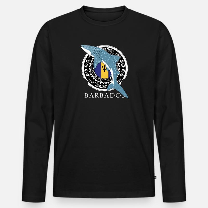 Barbados Walhai - Männer Premium Bio Langarmshirt - Schwarz