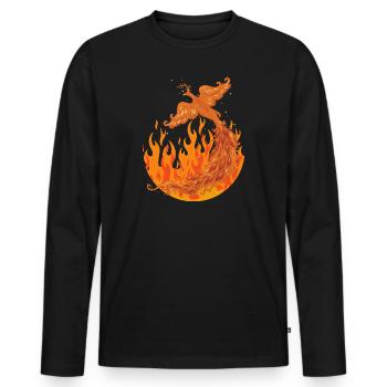 Phoenix - Men's Premium Organic Long Sleeve Shirt - black - Front - Nico (187cm)