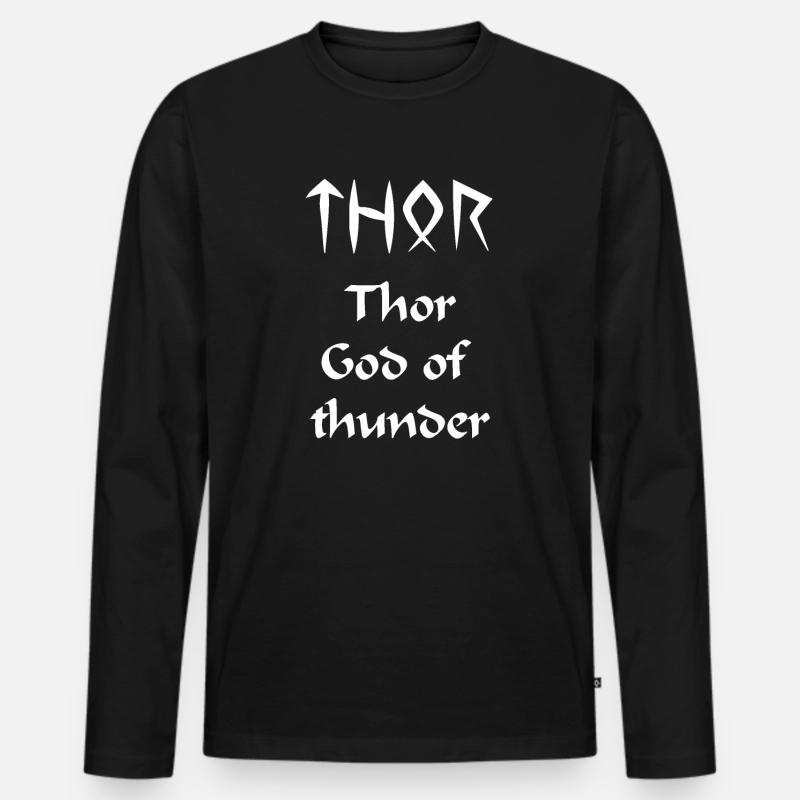 Thor - Männer Premium Bio Langarmshirt - Schwarz