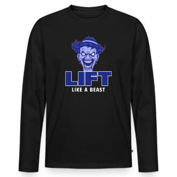 Lift Like A Beast - Men's Premium Organic Long Sleeve Shirt - black - Front - Nico (187cm)