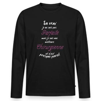 I am the best Surgeon - Men's Premium Organic Long Sleeve Shirt - black - Front - Nico (187cm)