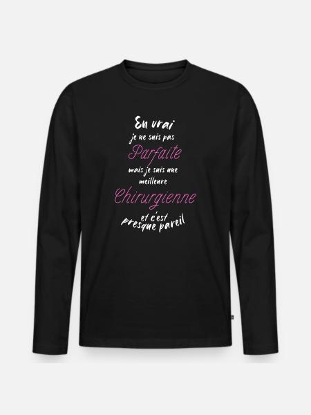 Ich bin der beste Chirurg - Männer Premium Bio Langarmshirt - Schwarz