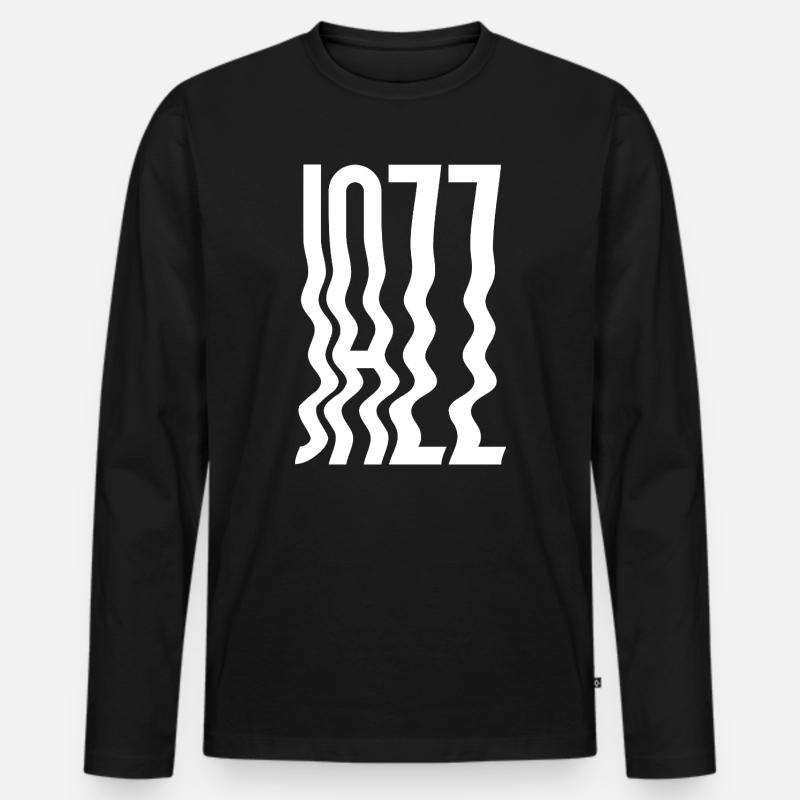 Abstraktes gewelltes Jazz-Logo - Männer Premium Bio Langarmshirt - Schwarz