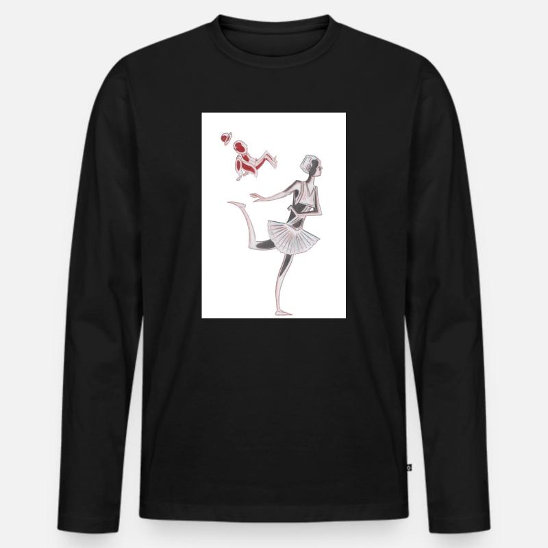 Ballett - Männer Premium Bio Langarmshirt - Schwarz