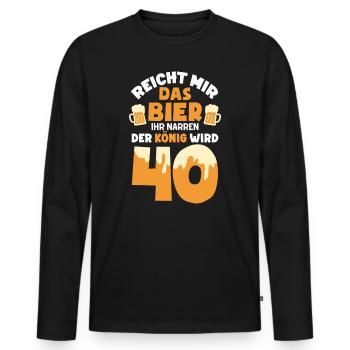 Lustiges 40. Geburtstag Geschenk Geburtstagsshirt - Männer Premium Bio Langarmshirt - Schwarz - Vorne - Nico (187cm)