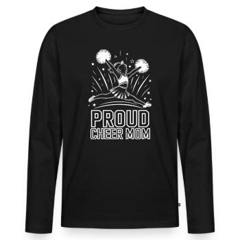 Proud Cheerleader Mom Support and - Men's Premium Organic Long Sleeve Shirt - black - Front - Nico (187cm)
