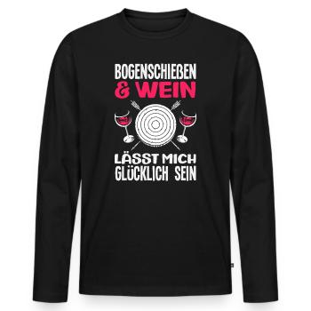 I go archery - Men's Premium Organic Long Sleeve Shirt - black - Front - Nico (187cm)