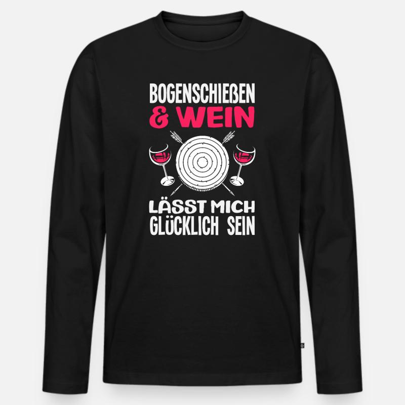 Ich gehe Bogenschießen - Männer Premium Bio Langarmshirt - Schwarz