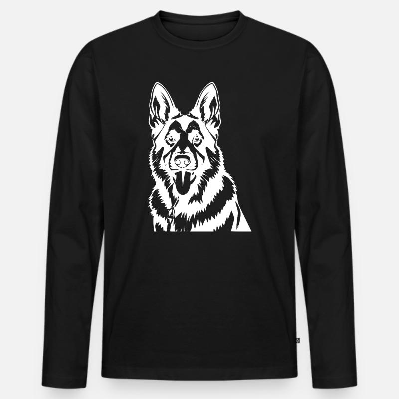 Schäferhund Hunde T-shirt Geschenk - Männer Premium Bio Langarmshirt - Schwarz