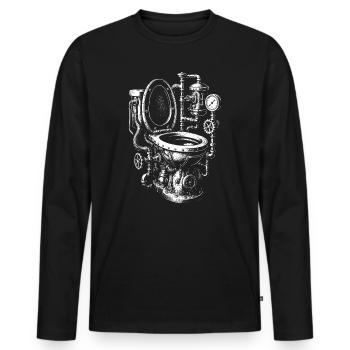Steampunk Toilet Engine - Men's Premium Organic Long Sleeve Shirt - black - Front - Nico (187cm)