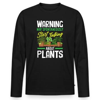 Cadeaux pour les jardins et les amoureux des plantes - T-shirt manches longues Premium bio Homme - noir - Devant - Nico (187cm)