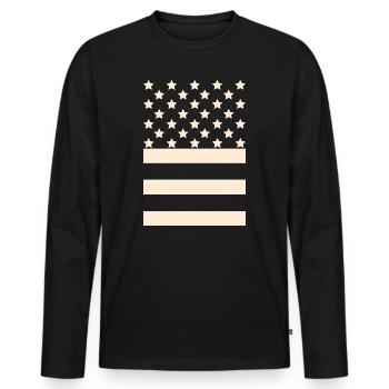 Black Flag – Stars & Stripes Design - Men's Premium Organic Long Sleeve Shirt - black - Front - Nico (187cm)