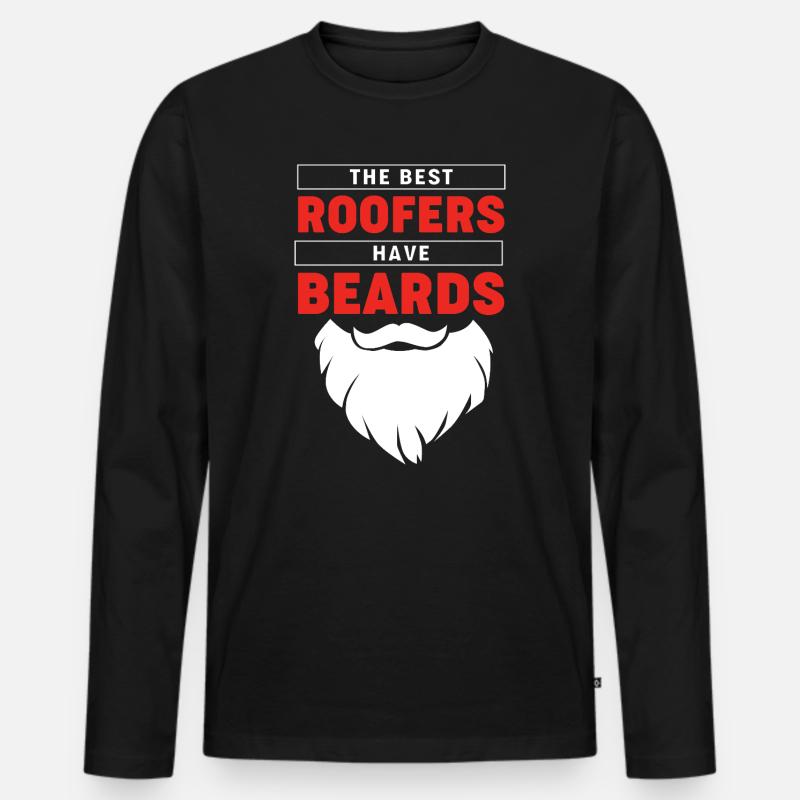 Dachdecker Handwerker Beruf Spruch - Männer Premium Bio Langarmshirt - Schwarz