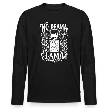 No Drama Lama avec des lunettes de soleil - T-shirt manches longues Premium bio Homme - noir - Devant - Nico (187cm)