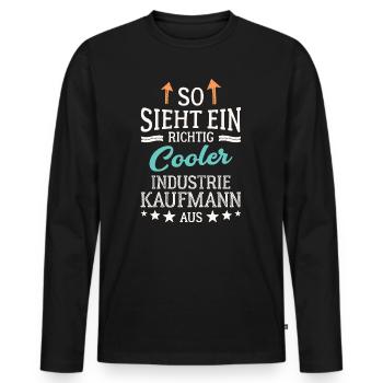 Cool industrial clerk - Men's Premium Organic Long Sleeve Shirt - black - Front - Nico (187cm)