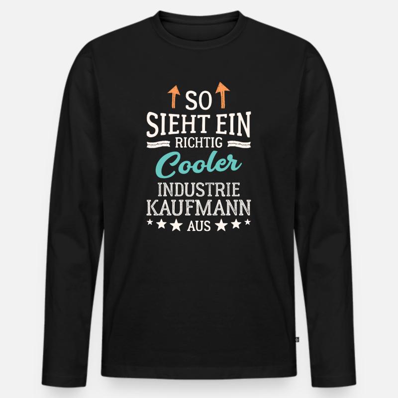 Cooler Industriekaufmann  - Männer Premium Bio Langarmshirt - Schwarz