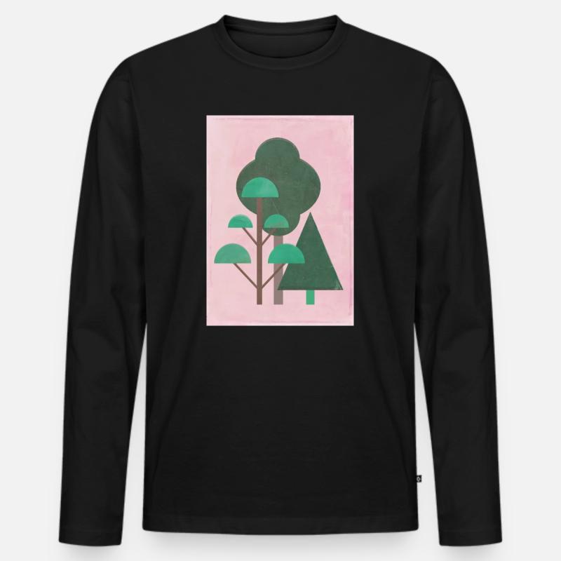 Wald - Männer Premium Bio Langarmshirt - Schwarz
