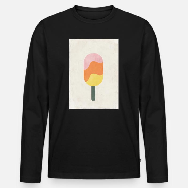 Eis - Männer Premium Bio Langarmshirt - Schwarz