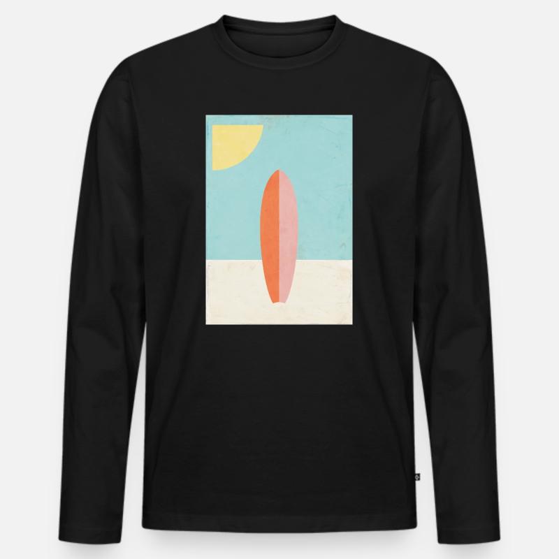 Brandung - Männer Premium Bio Langarmshirt - Schwarz