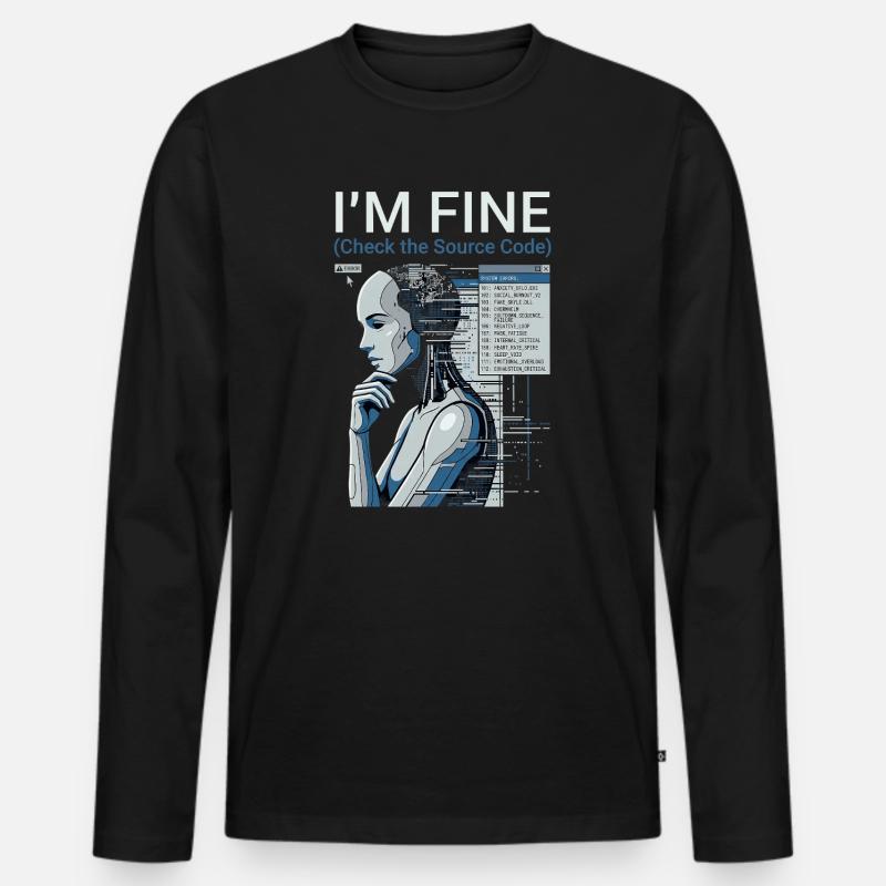 Consultez le code source - T-shirt manches longues Premium bio Homme - noir