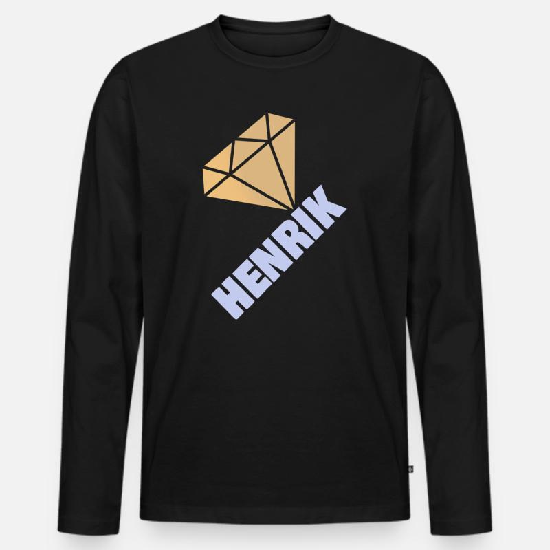 Henrik - Männer Premium Bio Langarmshirt - Schwarz