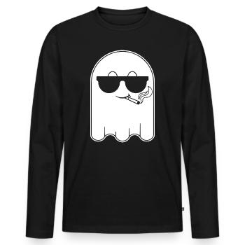 Ghost Sunglasses Smoking Ghost Halloween - Men's Premium Organic Long Sleeve Shirt - black - Front - Nico (187cm)