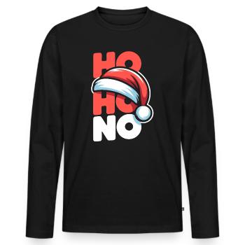 Ho Ho No Weihnachten - Männer Premium Bio Langarmshirt - Schwarz - Vorne - Nico (187cm)