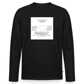 A Ma Magnifique Femme Je Ne Me Suis Pas Marie P... - T-shirt manches longues Premium bio Homme - noir - Devant - Nico (187cm)