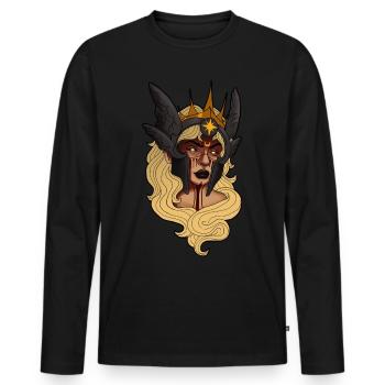 Fantasy Design Schildmaid Viking Vikings - Men's Premium Organic Long Sleeve Shirt - black - Front - Nico (187cm)