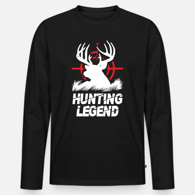 Hunting Legend - Männer Premium Bio Langarmshirt - Schwarz
