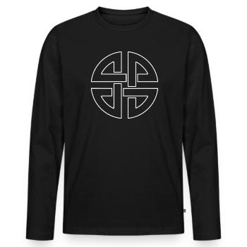 Knot Shield - Viking - Celtic Symbol - Men's Premium Organic Long Sleeve Shirt - black - Front - Nico (187cm)