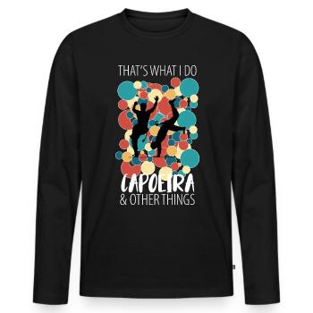 Capoeira - T-shirt manches longues Premium bio Homme - noir - Devant - Nico (187cm)
