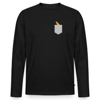 Corn Pocket Funny Corn Corn Cob Design - Men's Premium Organic Long Sleeve Shirt - black - Front - Nico (187cm)