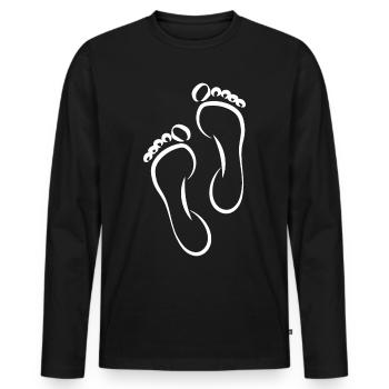 Soins des pieds Pédicure Podologue Salon de manucure cadeau - T-shirt manches longues Premium bio Homme - noir - Devant - Nico (187cm)