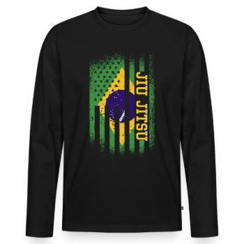 Martial Arts Brazil Jiu-jitsu brazilian jiu jitsu - Men's Premium Organic Long Sleeve Shirt - black - Front - Nico (187cm)