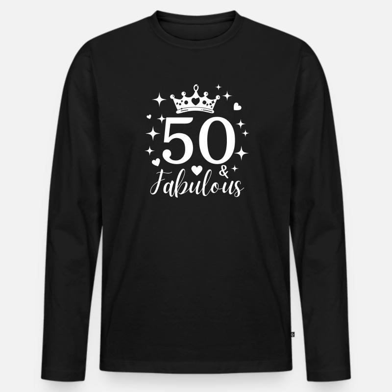 Fabelhafte 50. 50. Geburtstag - Männer Premium Bio Langarmshirt - Schwarz