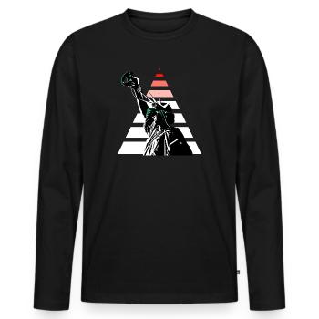Lunettes de réalité virtuelle de la Statue de la Liberté - T-shirt manches longues Premium bio Homme - noir - Devant - Nico (187cm)