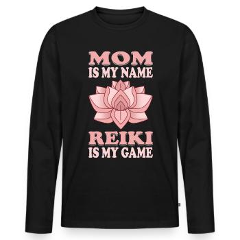 Reiki Practitioners / Reiki Master / Reiki Mom - Men's Premium Organic Long Sleeve Shirt - black - Front - Nico (187cm)