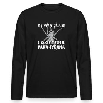 Mein Haustier heisst Lasiodora Parahybana - Männer Premium Bio Langarmshirt - Schwarz - Vorne - Nico (187cm)