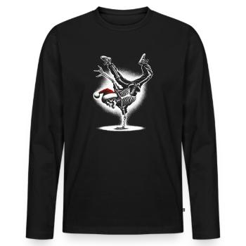 Breaker Breakdance Weihnachten - Männer Premium Bio Langarmshirt - Schwarz - Vorne - Nico (187cm)