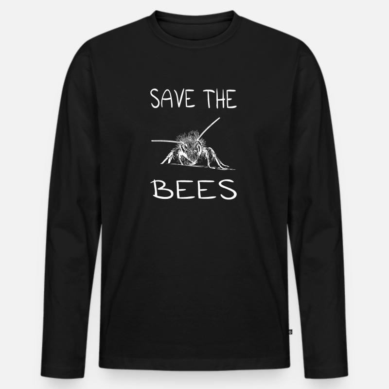 Save the Bees - Männer Premium Bio Langarmshirt - Schwarz