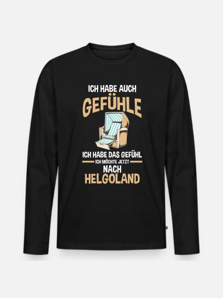 Nordsee Helgoland - Männer Premium Bio Langarmshirt - Schwarz