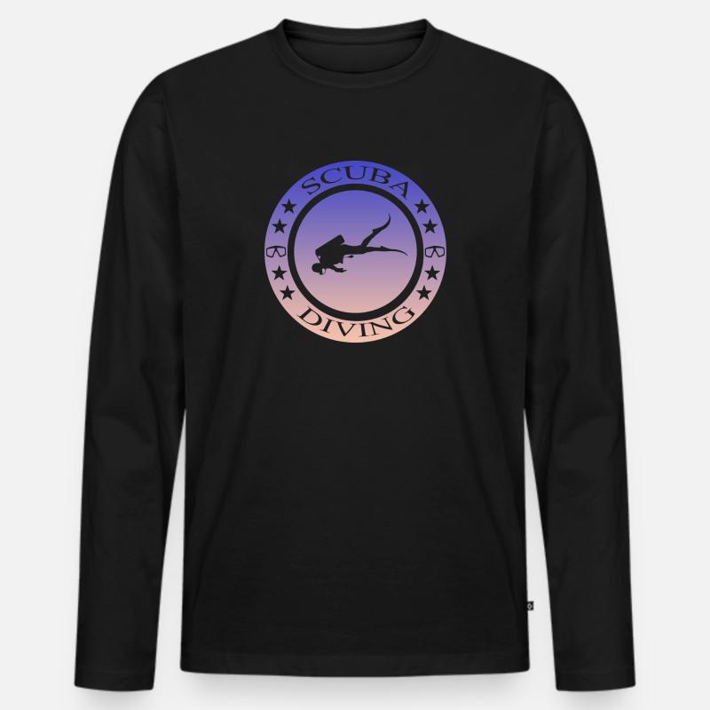 Tauchen - Männer Premium Bio Langarmshirt - Schwarz