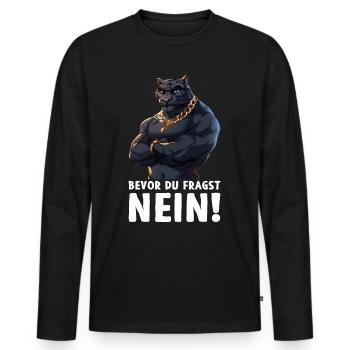 avant que vous ne demandiez à aucun jaguar - T-shirt manches longues Premium bio Homme - noir - Devant - Nico (187cm)