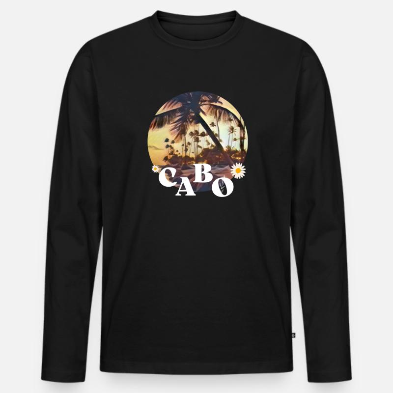 CABO STRAND - Männer Premium Bio Langarmshirt - Schwarz