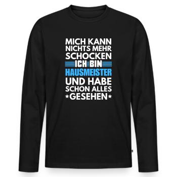 Concierge non choquable - T-shirt manches longues Premium bio Homme - noir - Devant - Nico (187cm)
